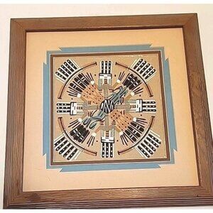 Navajo Sand Painting Signed By Adell  Lee